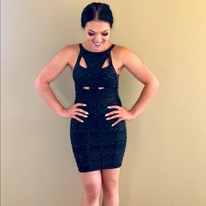 XS leather, cut out dress